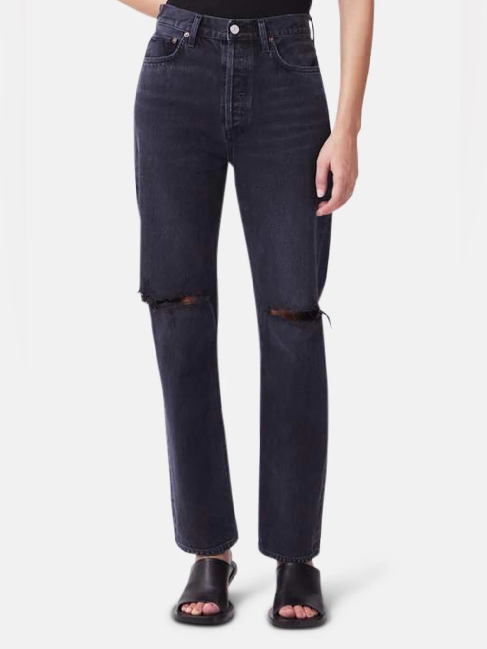 Agolde 90’s Pinch Dark Gray High Rise Straight Howl Size 25
